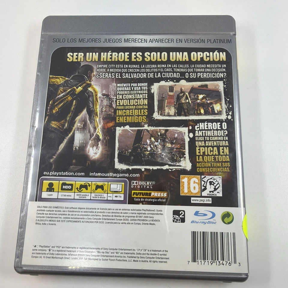 Sony Infamous Playstation 3 Platinum Hits PAL Complete In Box - Image 3 of 4