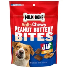 Peanut Buttery Bites Soft Dog Treats with Jif Peanut Butter, 11.8 Ounce Bag