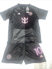 New Youth Messi 10 Soccer Jersey And Short Black Kit Size 26 AEROREADY