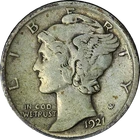 1921-P Mercury Dime Choice VF+ Key Date Nice Eye Appeal Strong Strike