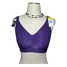 Hanes Comfort Revolution Wirefree Bra DF3484 Purple Medium Flex Fit