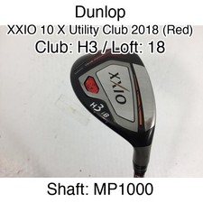 Dunlop XXIO 10 X Utility Club 2018 Red H3 Hybrid  18 MP1000 Regular Right-Hand