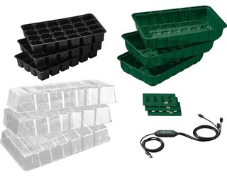 Parkside LED Anzuchtkasten Set je 24 Pflanzplätzen Deckel L36 x B22 x H11 5 cm