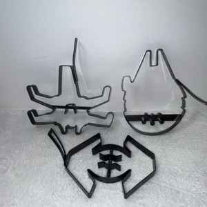 Star Wars Black Metal Egg Pancake Molds Set of 3 with Handles - Falcon, TIE, X-…