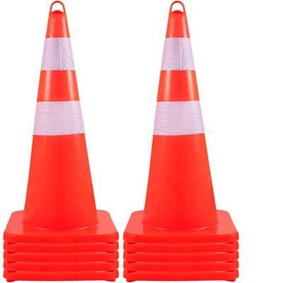 Safety Traffic Cones 18''/28''/30''/36'' Reflective Collars 5-12PCS Orange