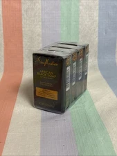 LOT (4) SHEA MOISTURE AFRICAN BLACK SOAP BLEMISH-PRONE FACE & BODY SOAP 3.5 OZ