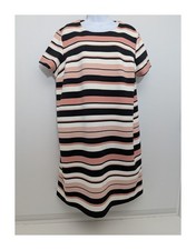 Tu Womens Striped Multi Coloured Dress Size 22 Polyester Elastane 41 Inch Length