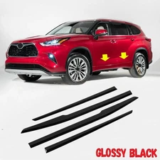 Fits Toyota Highlander 2020-2026 Black Outside Door Body Side Molding Cover Trim