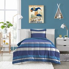 Kids 7-Piece Complete Bed Set Easy-Wash Super Soft Microfiber Comforter Bedding,