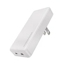 HyperGear® SpeedBoost 65-Watt Dual-USB-C® Slim GaN Laptop Charger, White