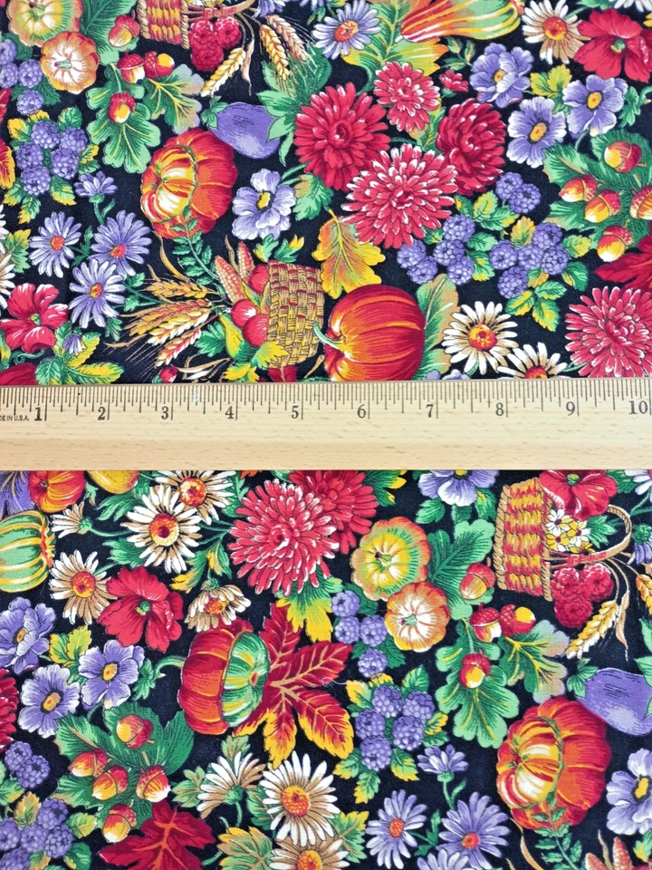 Sharon Kessler Autumn Floral Cranston Fabric 100% Cotton By Yard 4 yds. Total - Image 4 of 4