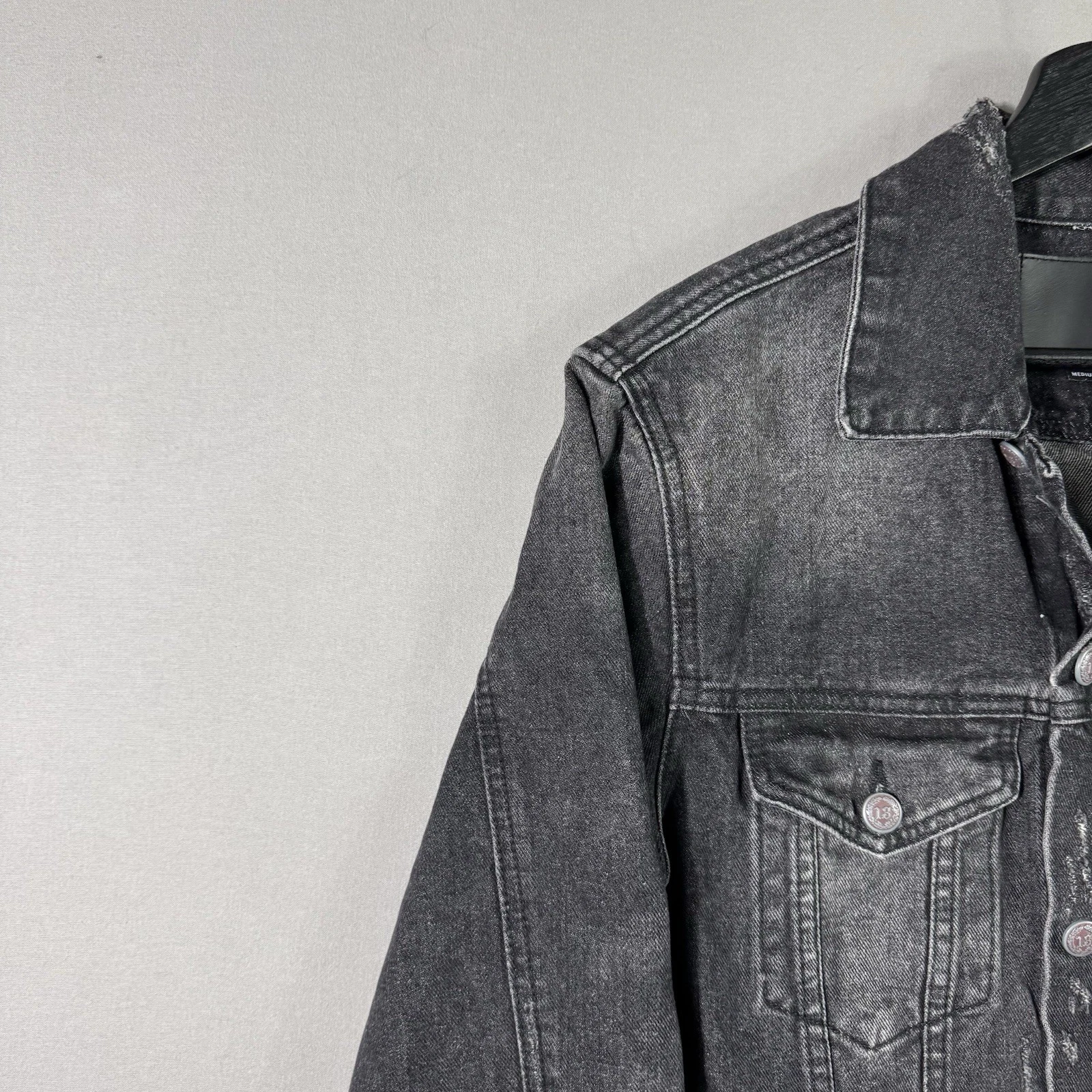 R13 Denim Trucker Jacket Men’s Black Zip Size Medium $1250 MSRP - product detail image 5