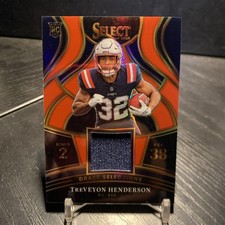 2025 Select Prizm Red TreVeyon Henderson RC Rookie JERSEY Patch Patriots RSW-THN