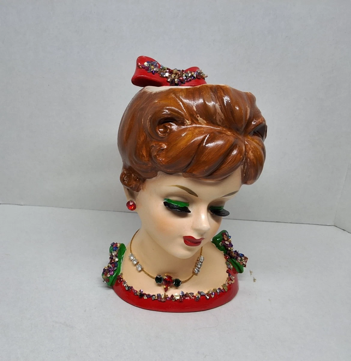 60s ヴィンテージ エネスコ レディヘッドベース 希少 海外輸出 少女 Enesco Lady Head Vase for sale | eBay