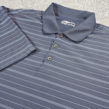 Nike Golf Men's Large Fit-Dry Blue Striped Polo 256650-414 Classic Preppy