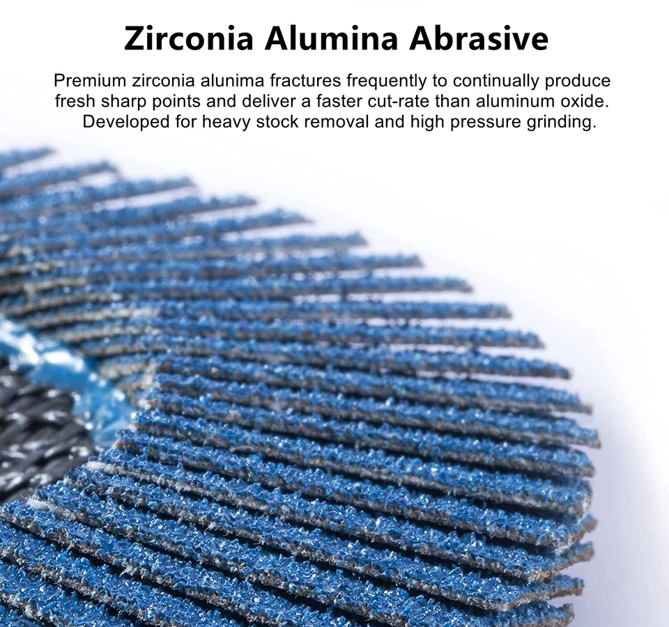 50PCS 4.5 x7/8" Zirconia Flap Disc 4-1/2 80 Grit Grinder Sanding Grinding Wheel - Image 3 of 4