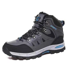 Men's Hiking Shoes Waterproof Snow Boots Outdoor Trekking Walking Sneakers Grey