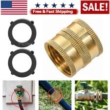 Solid Brass Garden Hose Adapter Female To Female 3/4 Inch Water Hose Connecter
