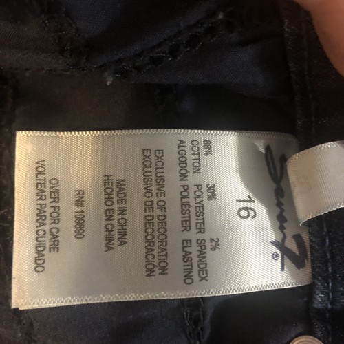 Jeans denim alla moda senza pancia Seven7 edizione limitata blu taglia 16 - Foto 9 di 10