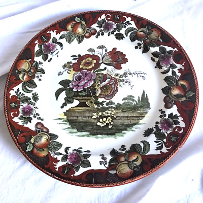 Royal Doulton Pompea 10.5'' Dinner Plate Flowers Fruit White Orange Brown SM41
