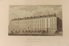 FRANCE 1830 B/W ENGRAVING HOTEL DU CARDE DU CORPS 19CMS BY 13CMS P1614