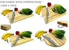 LARGE BAMBOO WOOD CHOPPING BOARD Kitchen Dicing Slicing Cutting Food Wooden New