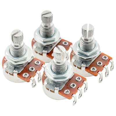 Alpha 4Pcs Mini Metric Audio Taper A500K Split Shaft Pots Guitar Potentiometers