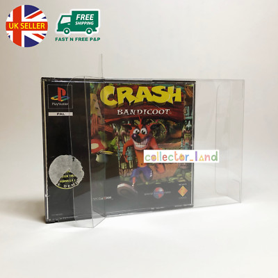 Game Box Protector Sony Playstation PS1 Dual CD Disks Clear Plastic Display Case