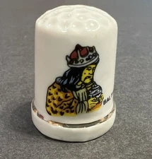 Baltiazar-Balthazar Thimble King Crown Face Porcelain Vtg Excellent Condition