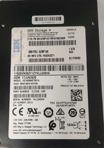 IBM SAS Storage 02WF100 3.2TB 2.5" 12Gbps SSD Solid State Drive NEW - Picture 2 of 4
