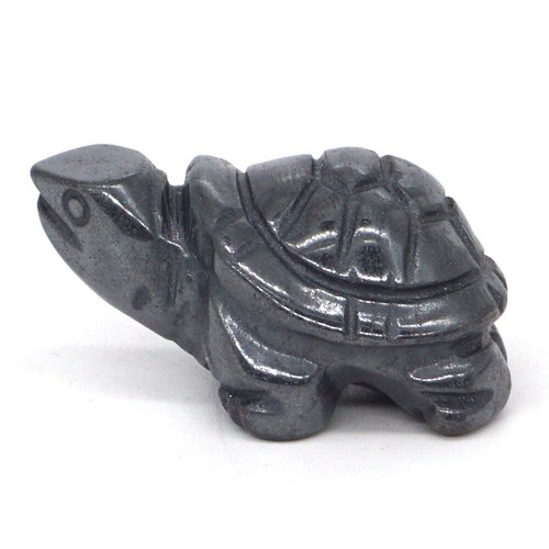 1.5" Turtle Tortoise Natural Gems Hematite Crystal Carved Reiki Healing Figurine - Picture 2 of 7