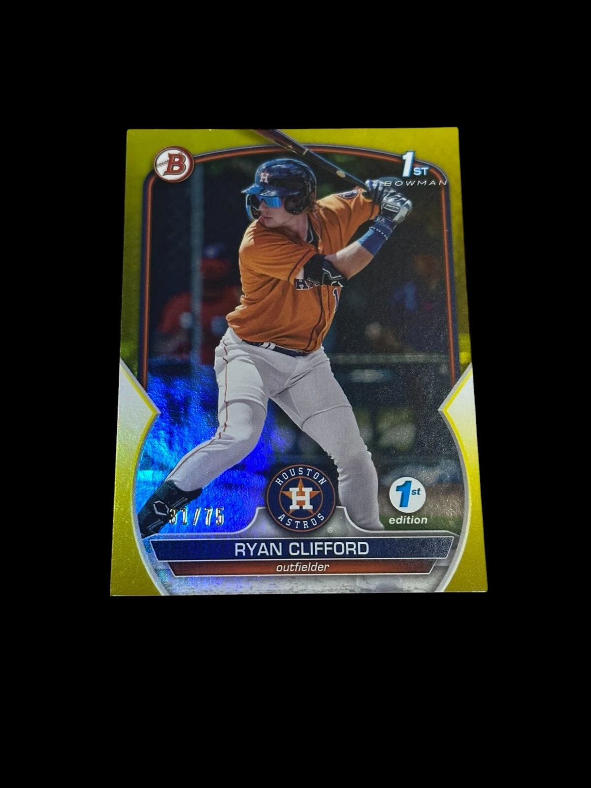2023 Bowman - Chrome Prospects Ryan Clifford #BCP-10 Yellow Refractor /75