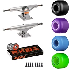 Old School Skateboard Pack Independent Trucks Powell Peralta Wheels, Bones Reds