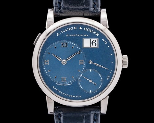 A. Lange and Sohne Lange 1 191.028 18K White Gold Blue Dial DISCONTINUED RARE