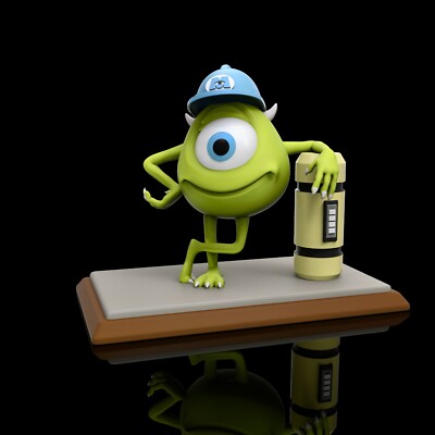 UNPAINTED Monsters Inc Mike Wazowski 3D Printed Model Kit 6'' Tall (9-23)