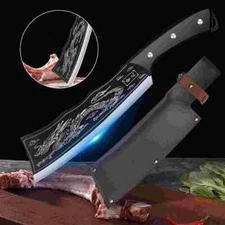 Handmade Forged Kitchen Chef Butcher Knife Bone Meat Cleaver Cut Chopper Knife