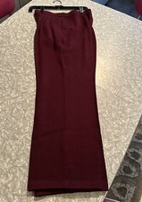ST. JOHN Collection Marie Gray Stretchy Knit Wine Pants Size 8