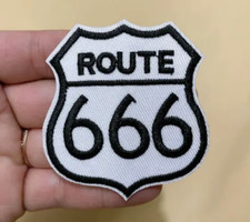      ROUTE 666 - EVIL - NUMBER OF THE BEAST - Embroidered Iron-On Patch