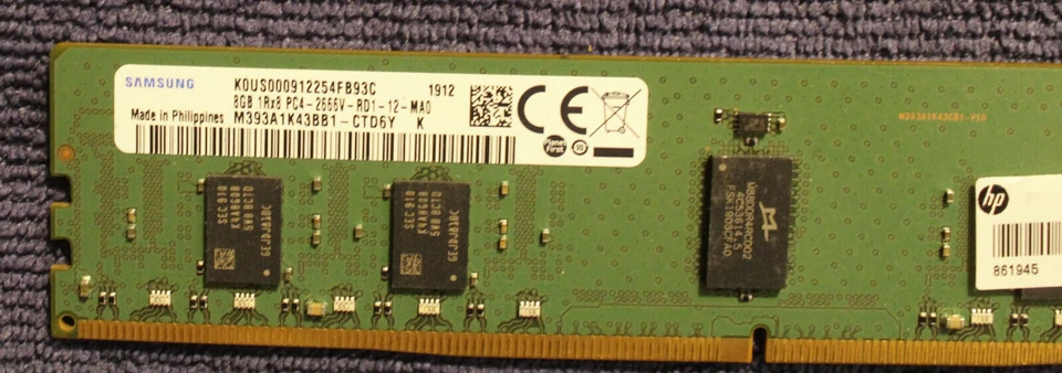 Samsung 8GB ECC Registered PC4-2666V-RD1-12 - Image 2 of 2