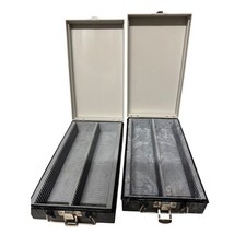 Vintage Agfa Slide Storage Cases Set of 2 Grey Black Plastic 35mm Photo Box