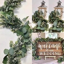  6.2 Ft Long Faux Eucalyptus Greenery - Wedding Arch Summer Decor - Lambs Ear 