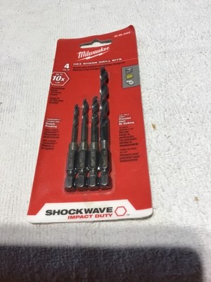 MILWAUKEE #48-89-4444 4 PCS HEX SHANK DRILL BIT SET BRAND NEW SEALED PACKAGE