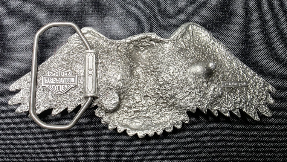 Hebilla de cinturón de peltre 3D Harley-Davidson Motorcycles Flying Eagle American Legend Foto 4 de 4