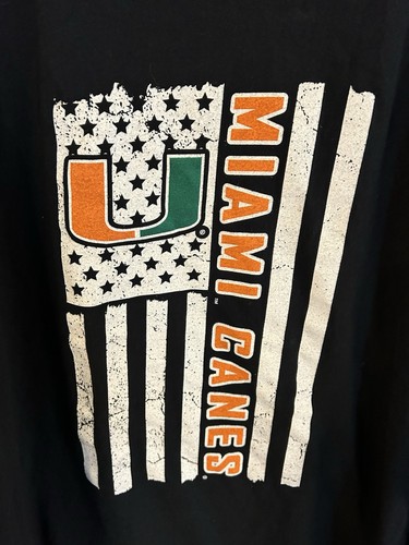 Miami Canes American Flag Print T-shirt 4XL Black - Picture 6 of 6