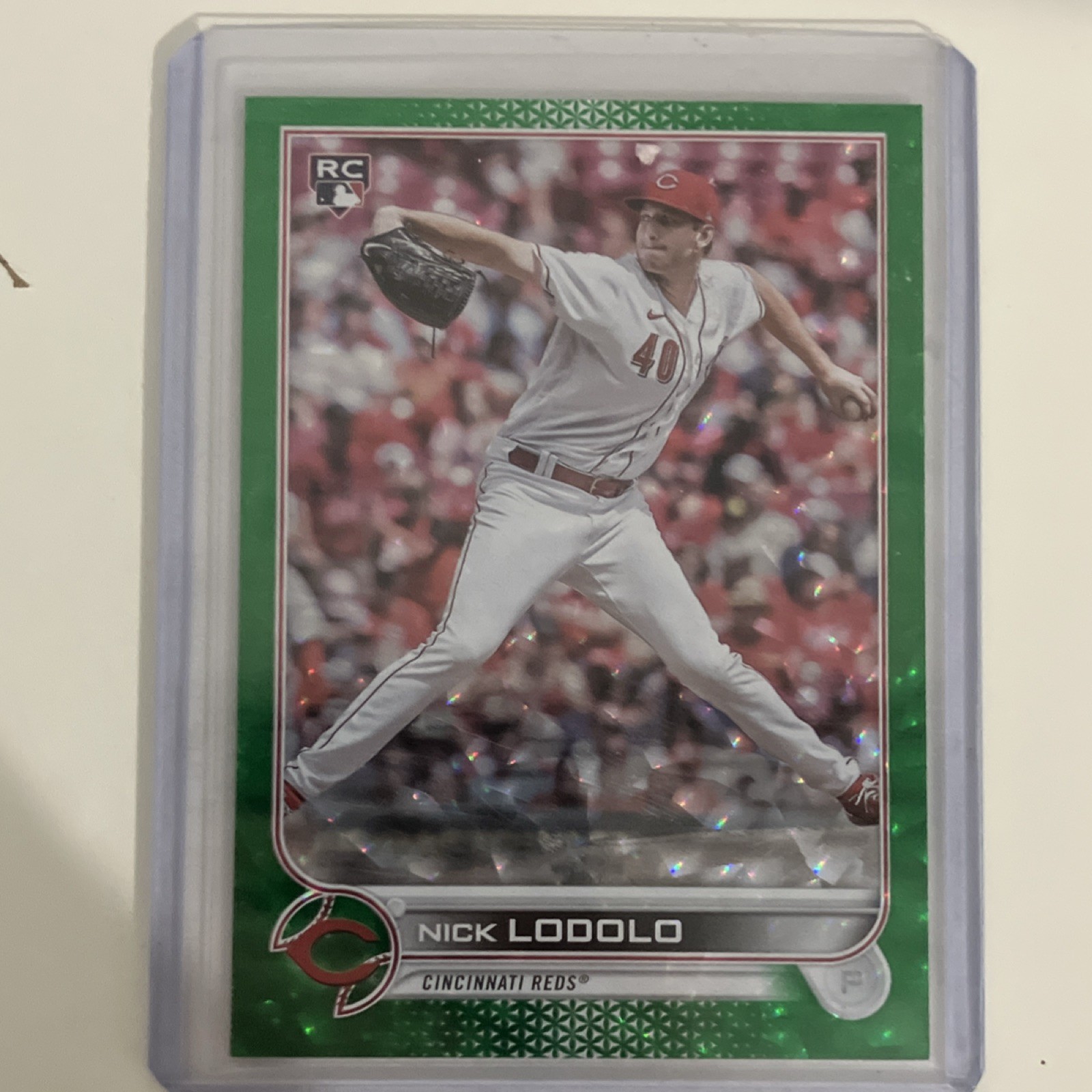 2022 Topps Update Series Nick Lodolo #US298 Green Foil /499 RC Cincinnati Reds