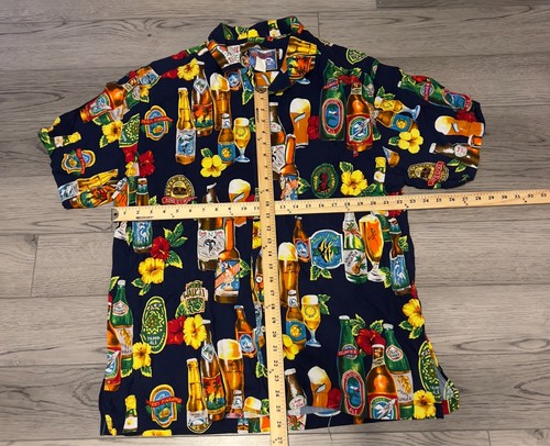 The Original Hawaiian All Over Beer/Glasses Print Short Sleeve Button Size 2XL - Picture 2 of 3