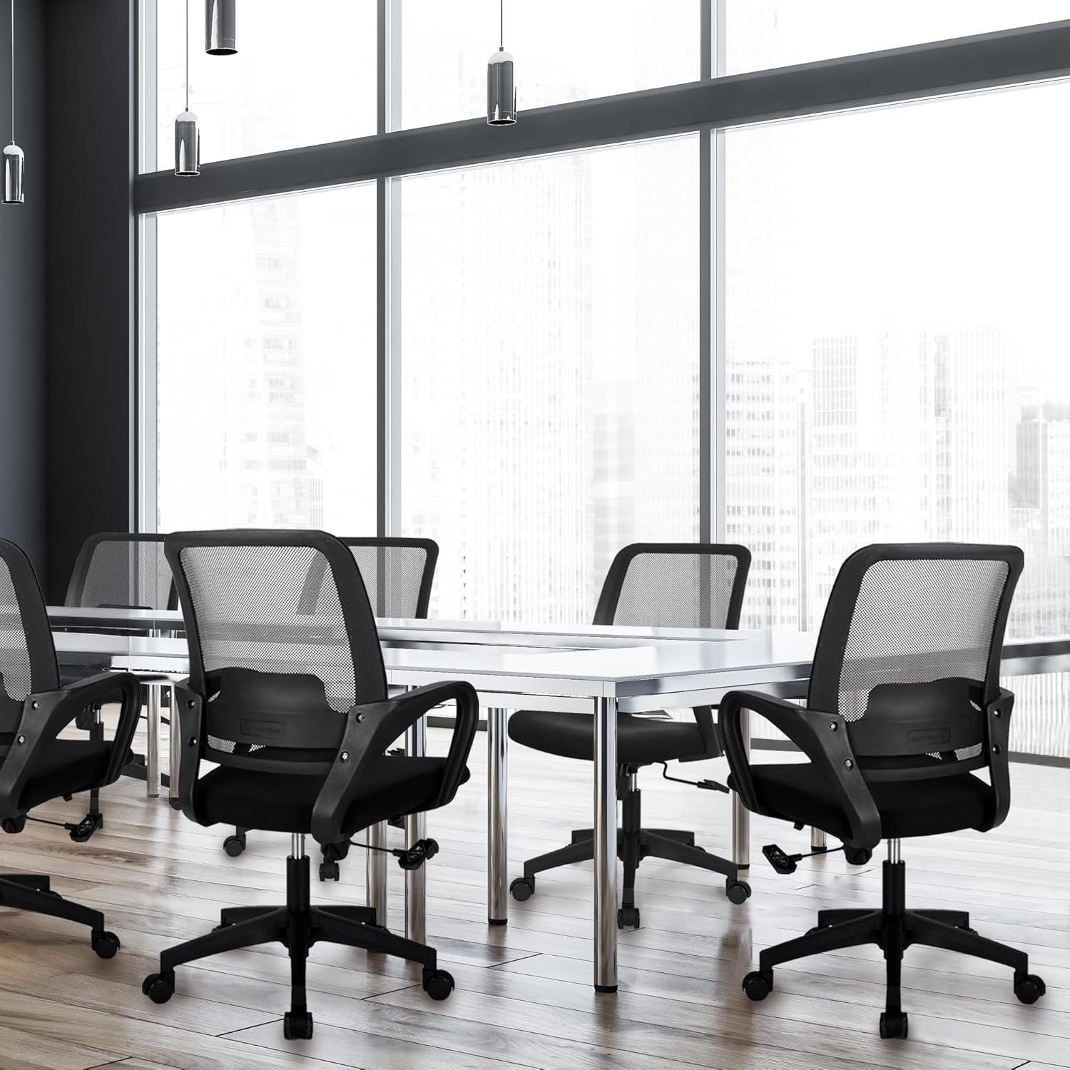 Adjustable Height Mesh Task Chair with Comfortable Foam Seat - Perfect for Home