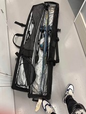 skis with bag and poles