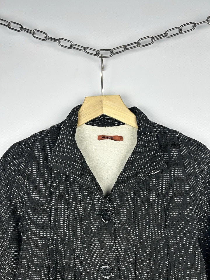 Missoni Three-Buttons Blazer Jacket Kids Size 8 Viscose / Cotton 3/4 Sleeve Gray - Image 2 of 4