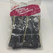 Vintage NOS High Skore Pom Pom Golf Club Head Covers Knit Socks Brown